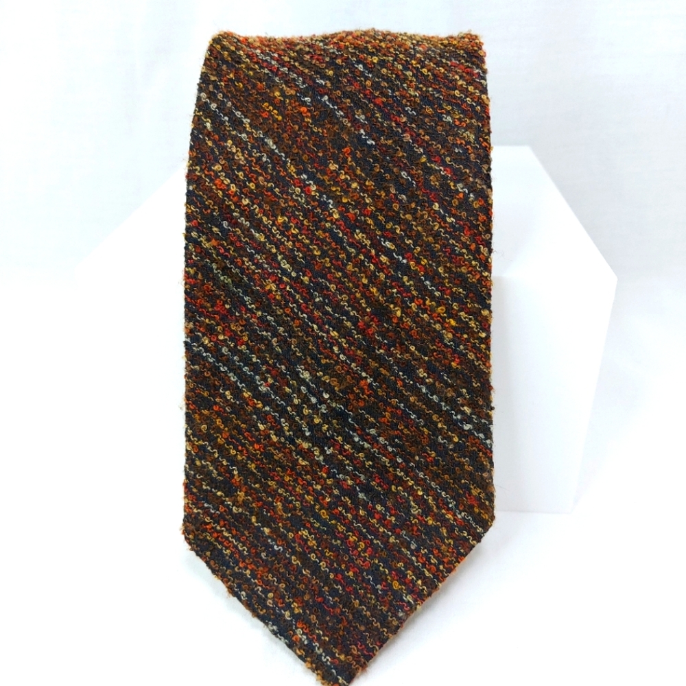 Bruno Piattelli Tie Pure Silk Textured Neutral Striped Designer Necktie‎ 58"x4"